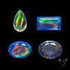 Faceted Aurora Opal and Quartz Doublets Lot
