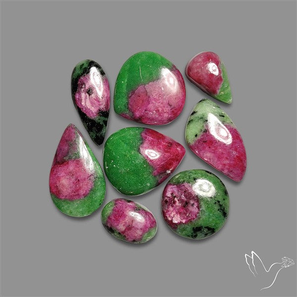 Flashy Ruby Zoisite Cabochons Lot