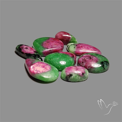 Flashy Ruby Zoisite Cabochons Lot