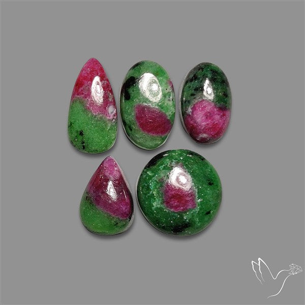 Ruby Zoisite Cabochons Lot