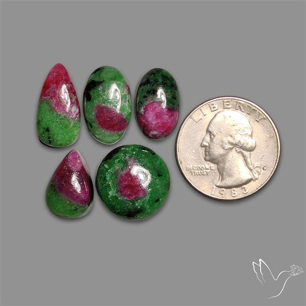 Ruby Zoisite Cabochons Lot