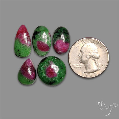 Ruby Zoisite Cabochons Lot
