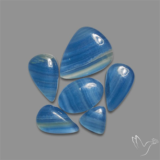 Aquatine Lemurian Calcite Cabochons Lot