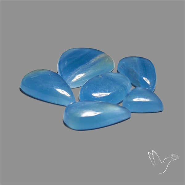 Aquatine Lemurian Calcite Cabochons Lot