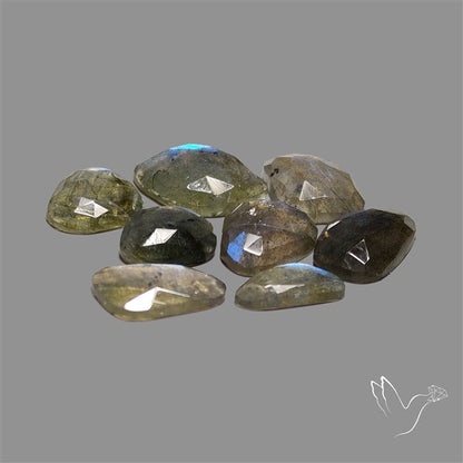 Rose Cut Blue Labradorite Lot
