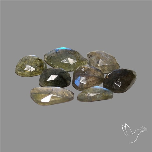 Rose Cut Blue Labradorite Lot