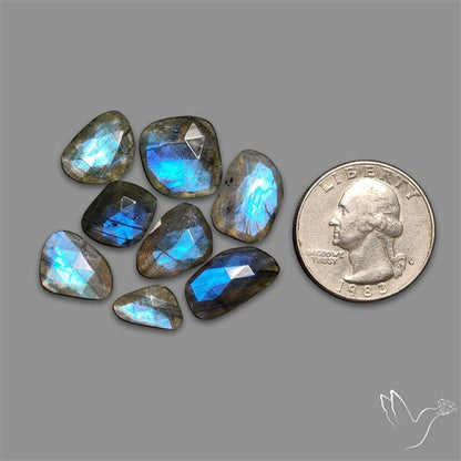 Rose Cut Blue Labradorite Lot