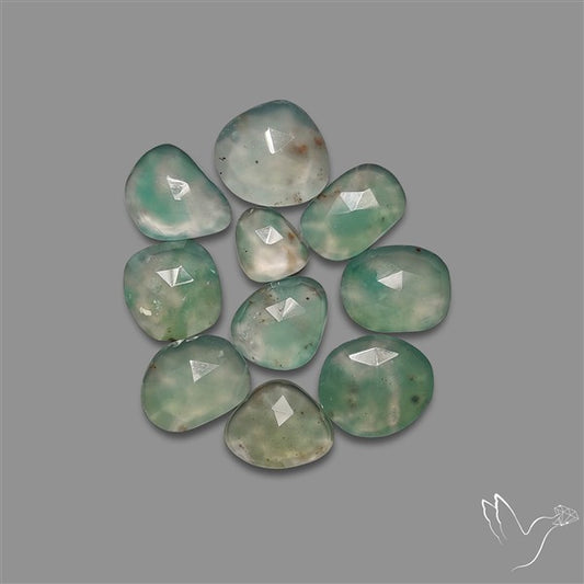 Rose Cut Aqua Chrysoprase Lot