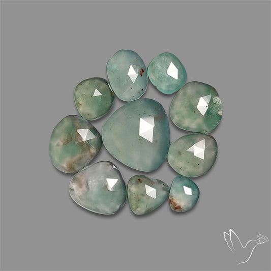 Rose Cut Aqua Chrysoprase Lot
