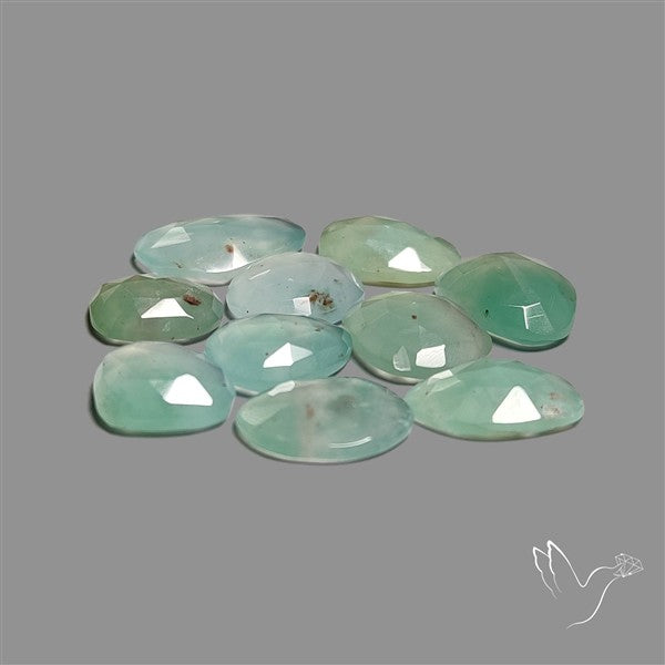 Rose Cut Aqua Chrysoprase Lot
