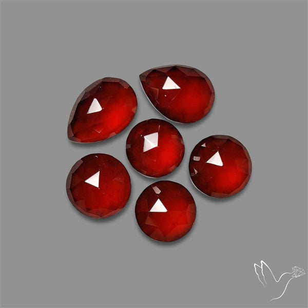 Rose Cut Hessonite Garnet Lot