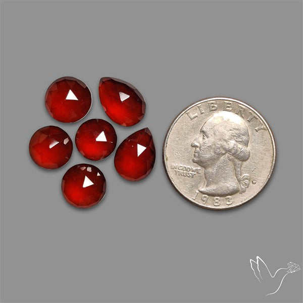 Rose Cut Hessonite Garnet Lot