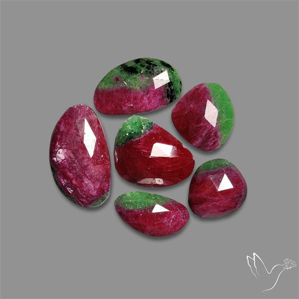 Rose Cut Ruby In Zoisite Lot
