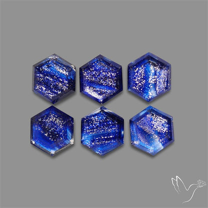 Step Cut Dichroic Glass Hexagons Lot