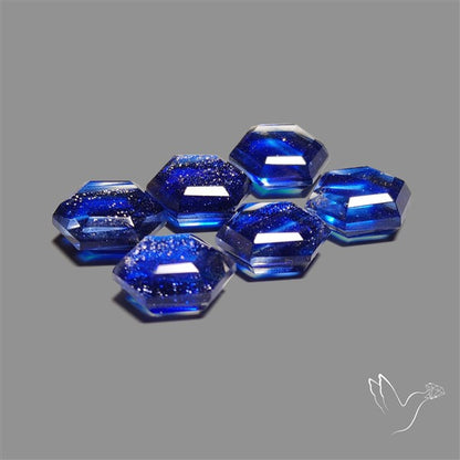 Step Cut Dichroic Glass Hexagons Lot