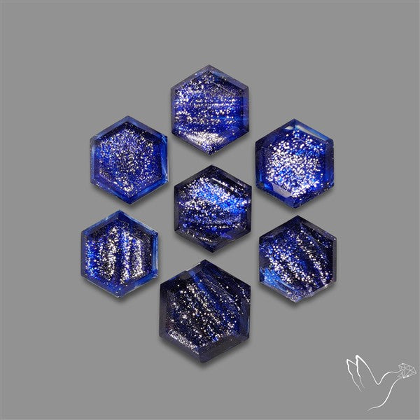 Step Cut Dichroic Glass Hexagons Lot