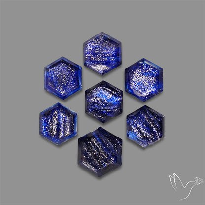 Step Cut Dichroic Glass Hexagons Lot