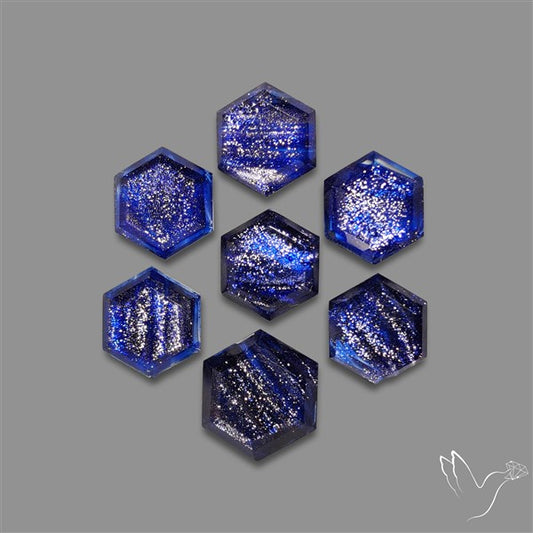 Step Cut Dichroic Glass Hexagons Lot