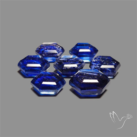 Step Cut Dichroic Glass Hexagons Lot