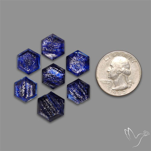 Step Cut Dichroic Glass Hexagons Lot