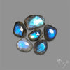 Rose Cut Blue Labradorite Lot
