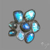 Rose Cut Blue Labradorite Lot