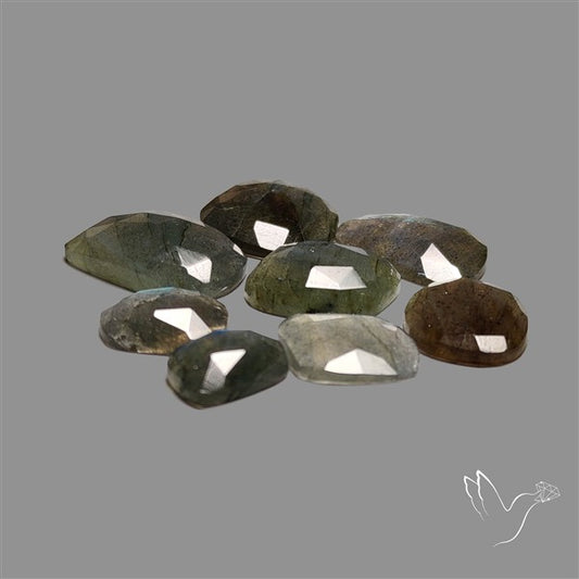 Rose Cut Blue Labradorite Lot
