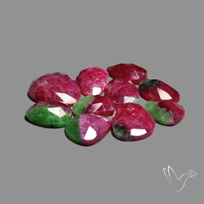 Rose Cut Ruby In Zoisite Lot