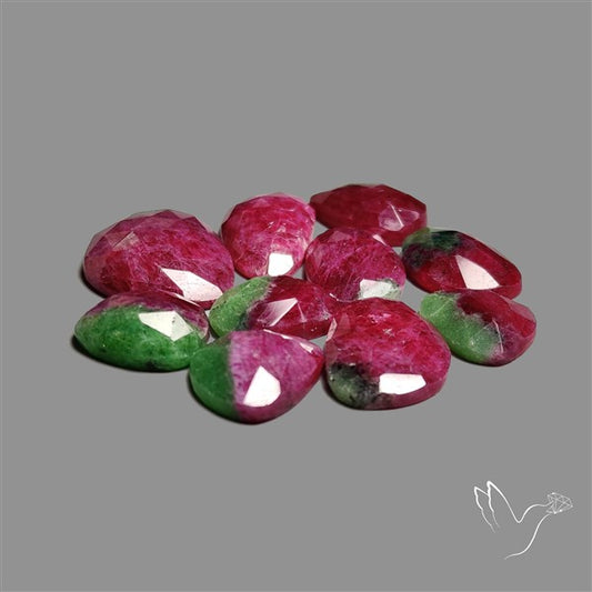 Rose Cut Ruby In Zoisite Lot