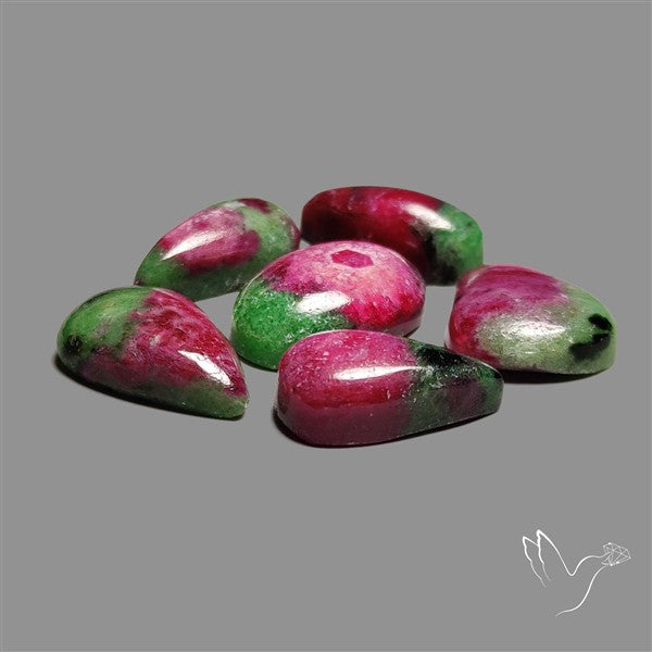 Ruby In Zoisite Cabochons Lot
