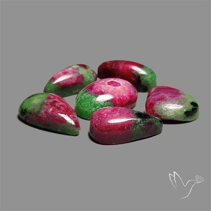 Ruby In Zoisite Cabochons Lot