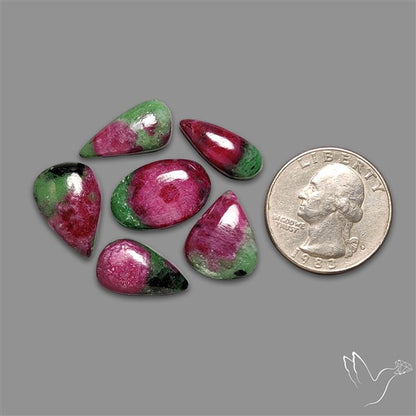 Ruby In Zoisite Cabochons Lot