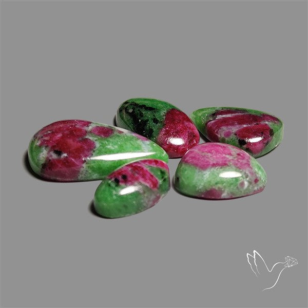 Ruby In Zoisite Cabochons Lot