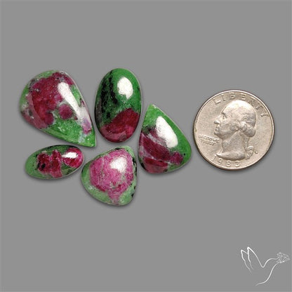 Ruby In Zoisite Cabochons Lot