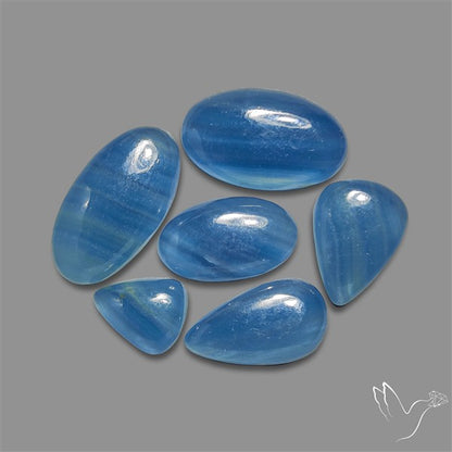 Aquatine Lemurian Calcite Cabochons Lot