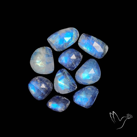Rose Cut African Blue Moonstone Lot