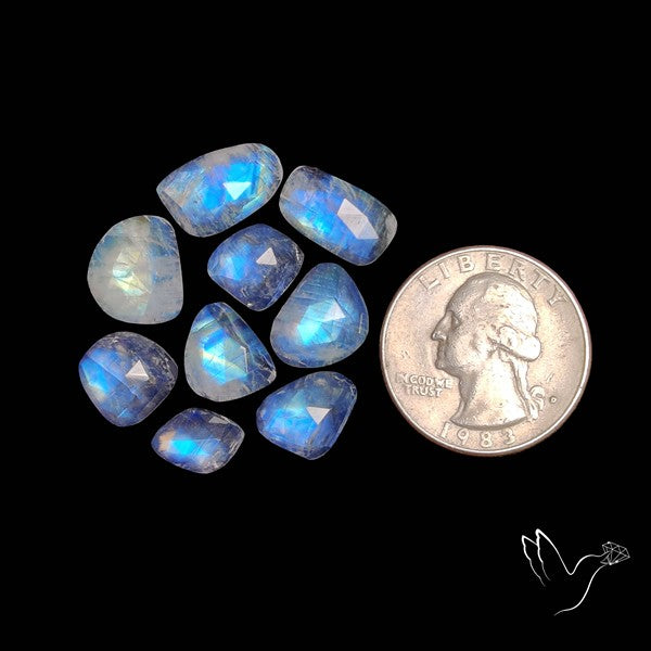 Rose Cut African Blue Moonstone Lot