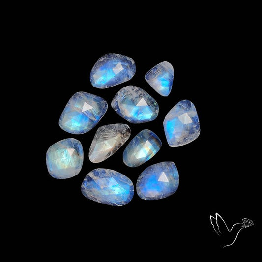 Rose Cut African Blue Moonstone Lot