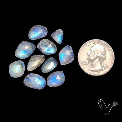 Rose Cut African Blue Moonstone Lot