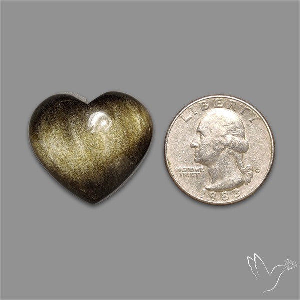 Goldsheen Obsidian Heart Cabochon