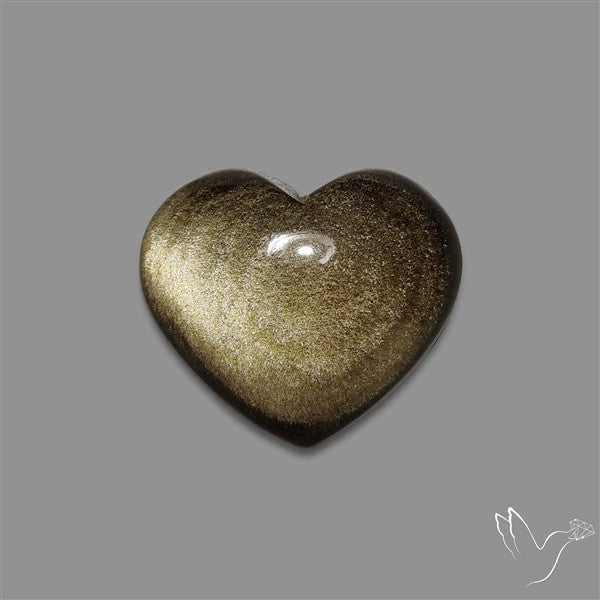 Goldsheen Obsidian Heart Cabochon