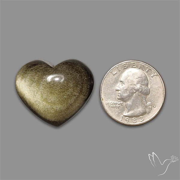 Goldsheen Obsidian Heart Cabochon