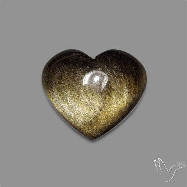 Goldsheen Obsidian Heart Cabochon