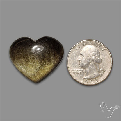 Goldsheen Obsidian Heart Cabochon