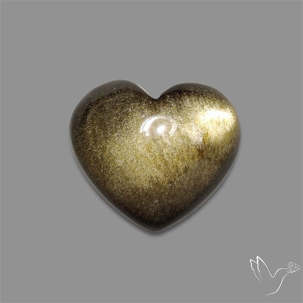 Goldsheen Obsidian Heart Cabochon