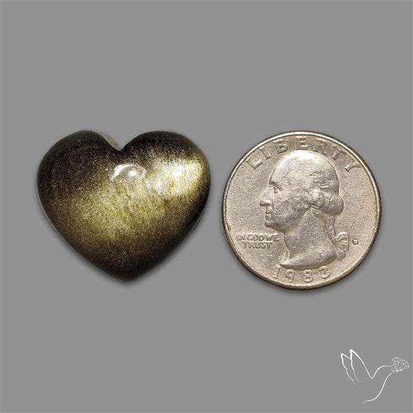 Goldsheen Obsidian Heart Cabochon