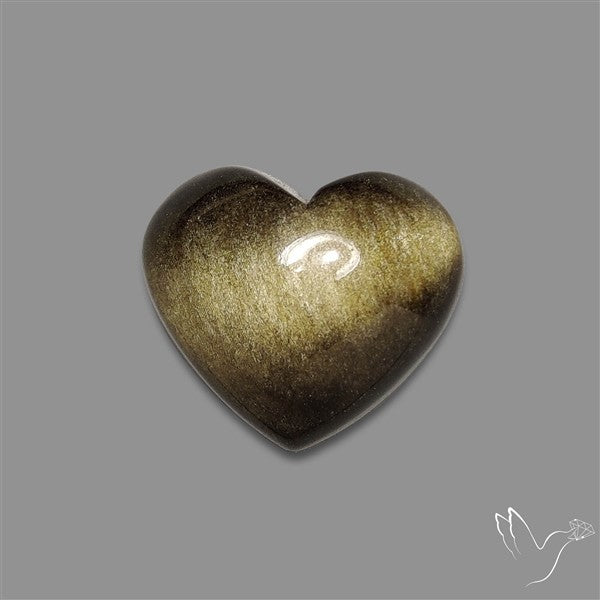 Goldsheen Obsidian Heart Cabochon