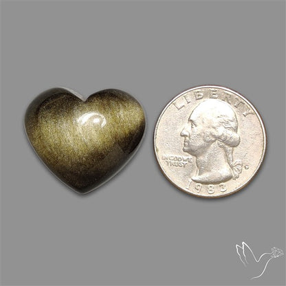 Goldsheen Obsidian Heart Cabochon