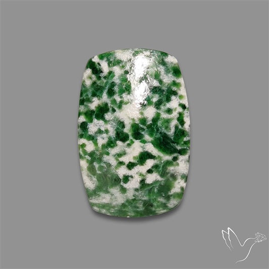 Chrome Diopside In Quartz Cabochon