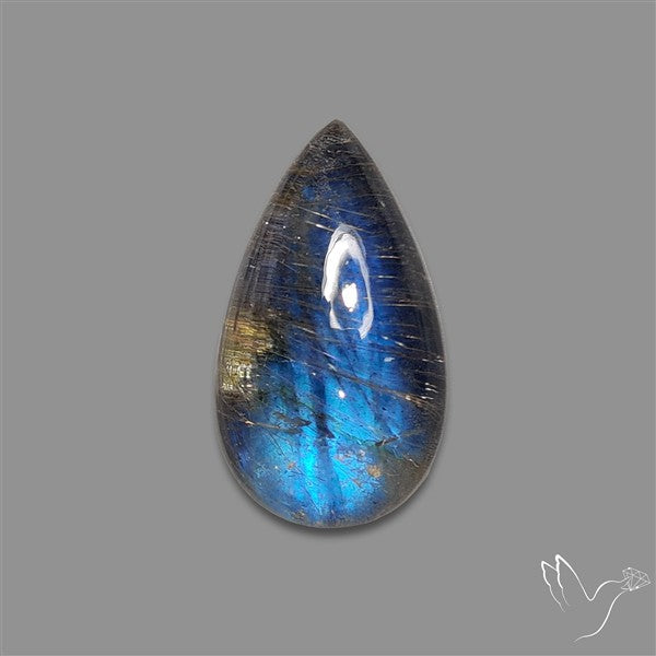 Golden Rutilated Quartz With Blue Labradorite Doublet
